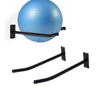 Fockety Soporte de Pared para Pelotas de Ejercicio, Estante de Almacenamiento de Hierro Resistente para Pelotas de Yoga con Revestimiento antioxidante e Impermeable, para de (Black)