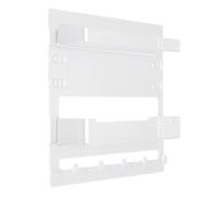 Fockety Soporte de Pared para repisa de Cama, Organizador Adhesivo de Accesorios de repisa de Cama con Ganchos para Mando a Distancia, teléfono, Gafas, Auriculares, para Dormitorio (Transparente)