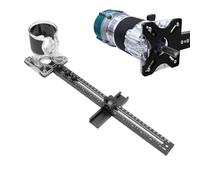 Fockety Soporte de Ranura de Fresado Enrutador, Plantilla de Corte de Círculo de Enrutador Ajustable con Base de Enrutador Desmontable, Enrutador de Aleación de Aluminio para Cortar