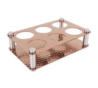 Fockety Soporte para vasos de chupito, bandeja de acero inoxidable de 6 agujeros para servir copas de vino, tubo para plantar agua, organizador de bebidas (Oro rosa 2x3 = 6 agujeros (apertura de 3.8