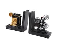 Fockety Sujetalibros, Proyector de Película de Resina con Diseño de Superficie Brillante Base Antideslizante Valor Artístico Sujetalibros Decorativos Estilo Vintage Refinado Tope de Libros Duradero