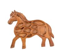 Fockety Tabla de Embutidos en Forma de Caballo, Tabla de Cortar de bambú en Forma de Caballo, de Quesos de Charcutería de Madera con Compartimentos Divididos, para Dulces (BROWN)