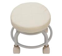 Fockety Taburete de bajo Enrollamiento, Asiento Giratorio de 360 ° PU Cuero Asiento de Rodillo bajo con Ruedas de Lanzador, Acolchado Suave Cómodo Asiento Moderno de Ruedas Redondas
