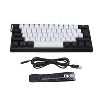 Fockety Teclado con Cable de 61 Teclas, retroiluminación RGB, Tacto mecánico, Teclado Compacto para computadora con Teclas ergonómicas e iluminación Multicolor, Ideal para iOS (Blanco Negro)