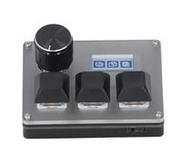 Fockety Teclado de 3 Teclas, Teclado Mecánico Programable para Juegos con una Sola Mano con Perilla, Retroiluminación RGB, Mini Teclado de Intercambio en Caliente para Trabajar y Jugar