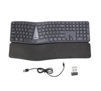 Fockety Teclado ergonómico con reposamuñecas Acolchado, Teclado inalámbrico Bluetooth USB C de 2,4 G, Teclado mecánico Recargable para PC, Ordenador, portátil y de Escritorio