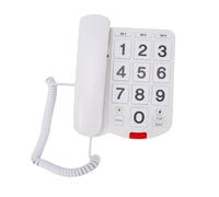 Fockety Teléfono con Botones Grandes para Personas Mayores, Teléfono Fijo con Cable con Marcación con un Solo Toque, Manos Libres y Timbre Fuerte, para Personas Mayores (White)