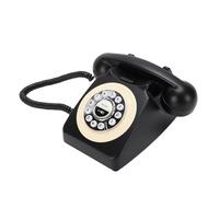Fockety Teléfono Residencial Bluetooth, Teléfono Retro con Auricular, Fijo Inalámbrico, Soporte para Llamadas Manos Libres, Reproducción de Música, Carga USB, de (Black)