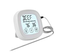 Fockety Termómetro Digital para Carne, Termómetro para Barbacoa con Alarma de Temperatura y Retroiluminación, Termómetro de Cocina para Cocinar Carne de Res, Cerdo, Pavo, Pescado con (WHITE)