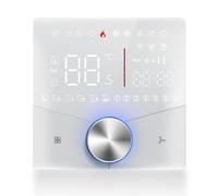 Fockety Termostato Programable, Termostato Inteligente con Pantalla Táctil Digital Ultradelgada de 12,4 Mm, de Aire Acondicionado Habilitado para WiFi con 8 Efectos de Iluminación para Sistemas de
