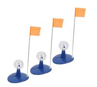 Fockety Tip Up para Pesca en Hielo, 3 Piezas de Accesorios Térmicos Portátiles a Prueba de Congelación para Pesca en Hielo con Banderas de Poste Naranja, Indicador Plegable de Banderas