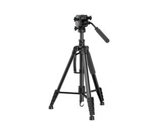 Fockety Trípode monopié para cámara, de aleación de Aluminio, Ajustable de 59 a 195 cm, con Cabezal panorámico de 3 vías y Bolsa de Transporte, para cámara DSLR sin Espejo