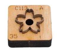 Fockety Troquel de Corte de Cuero, Decoración de Flores, Troquel de Cuero con Base de Madera Maciza, Molde de Corte Artesanal de Acero Al Carbono, Troqueles de Cuero para Cortar Formas, (35mm)