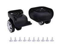 Fockety Vuelas de Maleta de Equipaje, Llantas de Reemplazo Silenciosas de ABS con Rodillos Dobles para una Maleta de Viaje, Accesorio de Bricolaje Negro, Instalación Fácil No Se