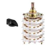 FOCMKEAS KCZ - Interruptor de banda giratorio 4P11T 4 polos, 11 posiciones, 4 interruptores de banda de onda de cubierta con perilla para TV, radio, dispositivo electrónico