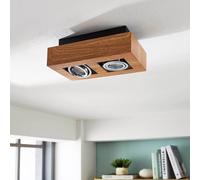 Foco Arcchio Vince, 25 cm, color madera, metal, GU10