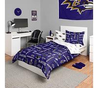 Foco Baltimore Ravens - Juego de Cama de 5 Unidades (edredón, Parte Superior, sábana encimera y 2 Fundas) - Individual