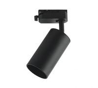 Foco Carril Voronia 1xGU10 Negro. Dimensiones de 18,4x7,4x6 cm. Su diseño orientable permite rotarlo 360º, ideal para iluminar cualquier espacio con estilo y versatilidad.