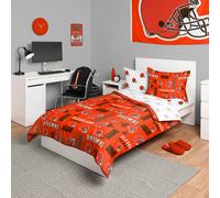 FOCO Cleveland Browns NFL Team Color Bed In a Bag Comforter Bedding 5 Piece Twin Set