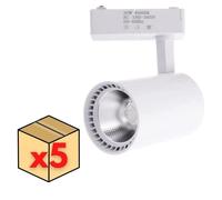 Foco de carril JANDEI LED COB 30W 2200lm 45° 6000K cilíndrico