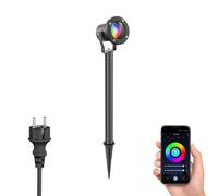 Foco de jardín con pincho de suelo MIBU para exterior acero inoxidable negro [EEK: F]