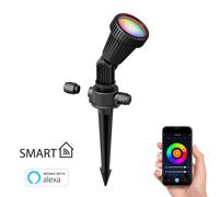 Foco de jardín con piqueta de suelo PIRK para exterior IP44 negro incl. Smart [EEK: F]