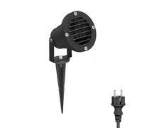 Foco de jardín DUK rejilla con pica de tierra para exterior IP65 enchufe negro