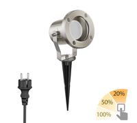 Foco de jardín MIBU piqueta de suelo para exterior acero inoxidable cromo mate [EEK: F]