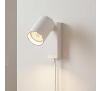 Foco de pared con interruptor y cable de metal en color blanco-oro ajustable GU10 intercambiable para pasillo dormitorio lámpara de lectura lámpara de pared foco