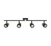 Foco de pared Cork (13,6 W, L x An x Al: 81,3 x 10 x 14,5 cm, Negro, GU10, 4 ud.)