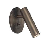 Foco de Pared de Lectura Empotrado para mesita de Noche, Aplique de Pared de Metal con Interruptor de Palanca, Moderna luminaria Decorativa LED con función de Ajuste de rotación de 350° + 90°.