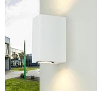 Foco de pared exterior aplique de exterior up down blanco altura 15,5 cm IP44 resistente a la intemperie de 2 luces para terraza y balcón