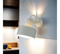Foco de pared interior de acero blanco E27 estilo industrial pantalla móvil pasillo lámpara de pared de salón lámpara de pared orientable