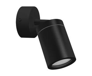 Foco de pared IP44 interior Ø 7 cm pequeño orientable metal cristal negro GU10 aplique baño espejo aplique cocina