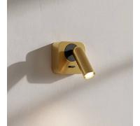 Foco de pared LED Ideal Lux Bean, color latón, ancho 7 cm