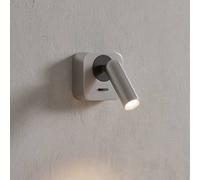 Foco de pared LED Ideal Lux Bean, color níquel, ancho 7 cm