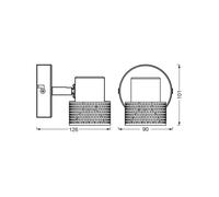 Foco de pared OSRAM CORK, blanco, 1 foco, GU10-LED, 927, atenuable