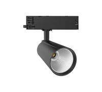 Foco de riel LED de 30 W, 3 fases, 4 cables, giratorio, 4000 K, blanco natural, 2800 lm, de aluminio, para interiores, tiendas, galerías, restaurantes, tiendas de ropa, color negro…