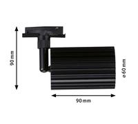 Foco de riel Paulmann URail Lirena, negro, Ø 6 cm, GU10