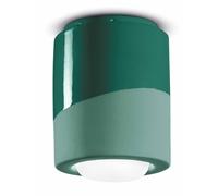 Foco de Techo Cerámica Adorno Ø 12,5CM H:14CM Verde Hecho a Mano Lámpara