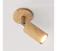 Foco de techo de madera LED Luz de pared Lámpara de pared ajustable para interiores Accesorios de foco de 5W Luz de decoración de madera maciza de metal Luz de foco vintage Lámpara de techo para sala