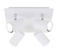 BRILONER - Lamparas De Techo Salon, 4x GU10, Máx.40W, Lampara Techo, Focos LED Interior Techo, Lampara Cocina, Lamparas De Techo Dormitorio, Candeeiro Teto, 26.5x26.5x12.3 cm, Blanco