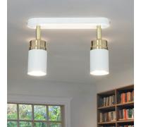 Foco de Techo GU10 Oro Blanco Metal 2 Focos Moderno Focos Lámpara Cocina