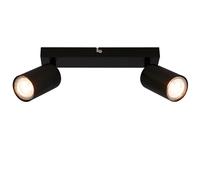 Foco de techo Lámpara de techo LED 2 llamas GU10 Pasillo giratorio Negro