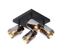 Foco de Techo Metal Vidrio Ahumado 4-flammig Salón Cocina E14 B: 23 CM Reflector