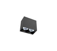 Foco De Techo Negro 2-Luces GU10 Aluminio Cuadrado Pasillo