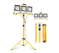 Foco de Trabajo LED 210W con Trípode, 20000LM, 3 Cabezas Giratorias 360°