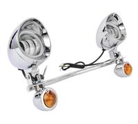 Foco Delantero Faro LED Universal Motocicleta 2 Uds Bala Conducción | Señales Giro Luz Antiniebla Con Barra(With light bar)