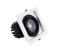 Foco Downlight LED 18W COB Direccionable 360º Cuadrado Corte 125x125 mm CRI90