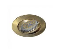 wonderlamp 1 Unidad Foco empotrable Basic techo Redondo, incluye Portalámparas GU10, Diámetro de 8,5 x 1,5 cm. Ojo de buey basculante 30°, Oro viejo